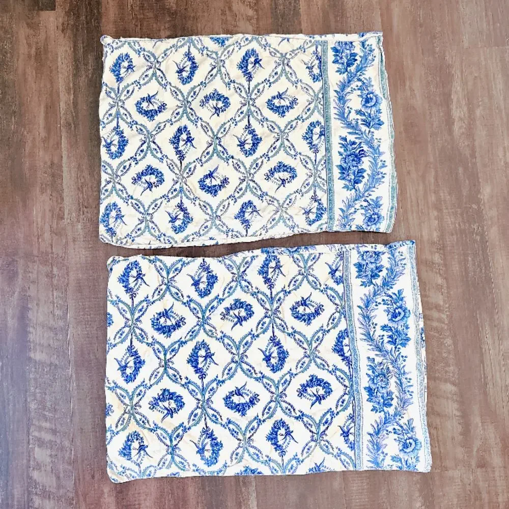 Vintage Reversible April Cornell Duvet Cover and Pillow Shams Set